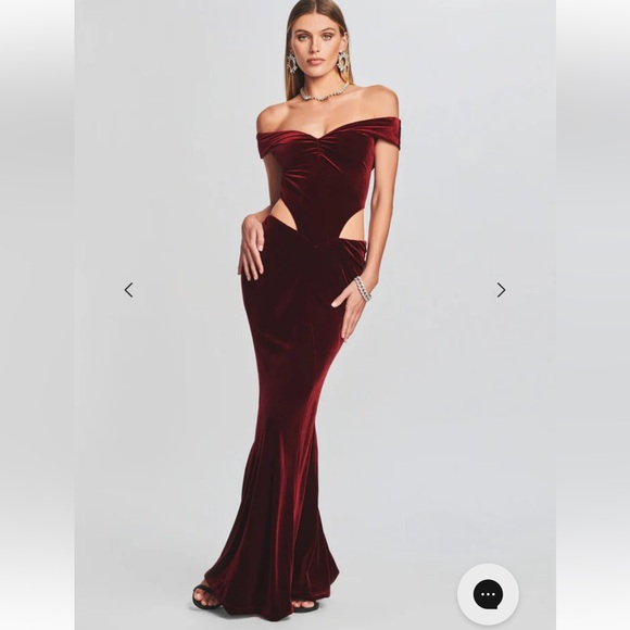 Retrofête GIADA VELVET DRESS New Burgundy - Picture 1 of 14